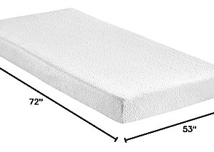 Classic Brands 4.5-Inch Memory Foam Replacement Mattress for Sleeper Sofa Bed Full,Plush,White