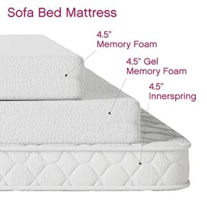 Classic Brands 4.5-Inch Memory Foam Replacement Mattress for Sleeper Sofa Bed Full,Plush,White