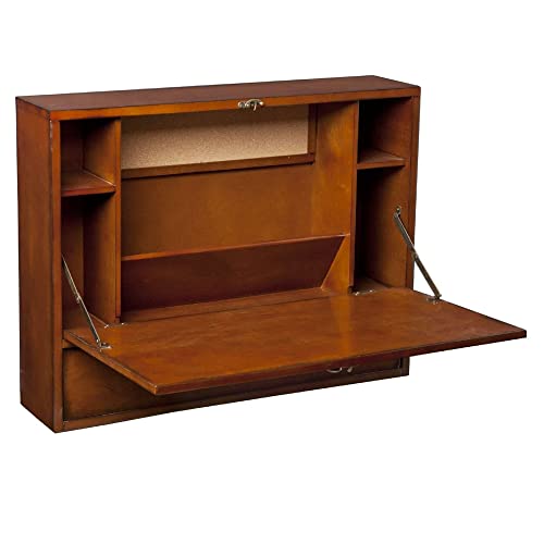 SEI Furniture Benwick Wall Mount Laptop Desk - Brown Mahogany (L x W x H): 26 x 6 x 20 inches