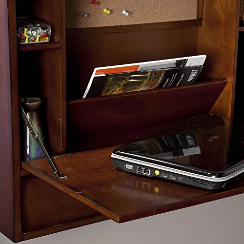 SEI Furniture Benwick Wall Mount Laptop Desk - Brown Mahogany (L x W x H): 26 x 6 x 20 inches