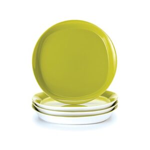 rachael ray round and square 4-piece dinner plate set, green