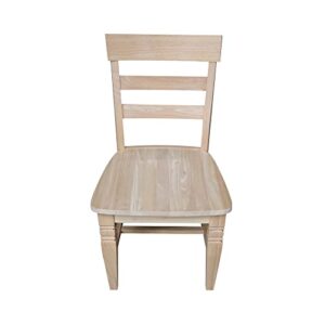 International Concepts Java Chair with Solid Wood Seat, Unfinished