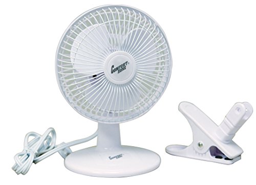 Comfort Zone 6" Clip and Desk Fan Combo Pack, White