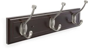 amerock h55656mas beveled hook rack, mahogany and antique silver, 18-inch