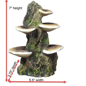 Penn-Plax Deco-Replicas Tree Trunk with Shelf Mushrooms Aquarium Decoration – Safe for Freshwater and Saltwater Fish Tanks – Medium