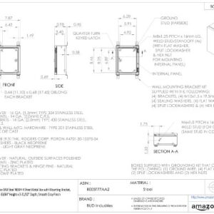 BUD Industries SNB-3741 Series SNB Steel NEMA 4 Sheet Metal Box 9.84" L x 7.87" W x 3.98" H, Gray