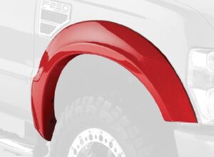 bushwacker oe style factory front fender flares | 2-piece set, black, smooth finish | 20057-02 | fits 2008-2010 ford f-250/f-350 super duty