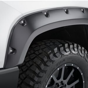 Bushwacker Pocket/Rivet Style Front & Rear Fender Flares | 4-Piece Set, Black, Smooth Finish | 31925-02 | Fits 2005-2011 Toyota Tacoma w/ 6.1' bed