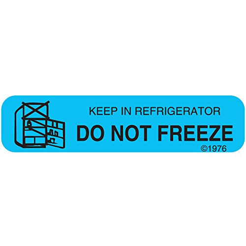 PHARMEX 1-15G Permanent Paper Label, Dont Freeze Keep", 1 9/16" x 3/8", Blue (500 per Roll, 2 Rolls per Box)