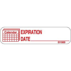 pharmex 1-591 permanent paper label, expiration date___", 1 9/16" x 3/8", white (500 per roll, 2 rolls per box)