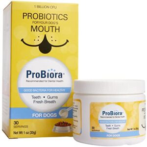 probiora for dogs (formerly probiorapet) | dog probiotic supplement for oral care | pet probiotics to reduce bad breath, plaque & tartar | dog nutritional supplement for dental health | 30 servings