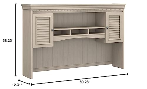 Bush Furniture Fairview Hutch for L Shaped Desk in Antique White, 60W