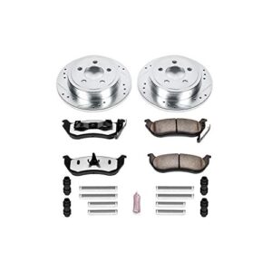 Power Stop K2197-36 Rear Z36 Truck & Tow Brake Kit, Carbon Fiber Ceramic Brake Pads and Drilled/Slotted Brake Rotors