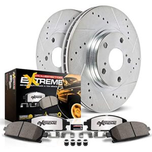 power stop k2197-36 rear z36 truck & tow brake kit, carbon fiber ceramic brake pads and drilled/slotted brake rotors