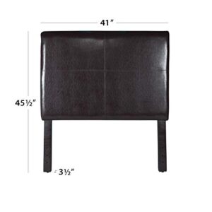 Homepop Home Decor | Upholstered Twin Headboard | Youth Faux Leather Headboard for Twin Bed, Brown