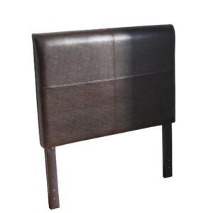 Homepop Home Decor | Upholstered Twin Headboard | Youth Faux Leather Headboard for Twin Bed, Brown