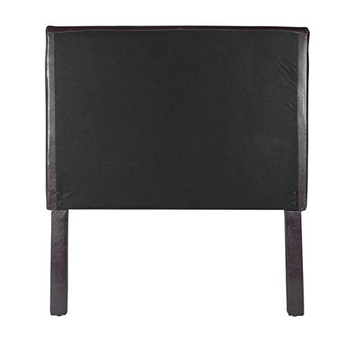 Homepop Home Decor | Upholstered Twin Headboard | Youth Faux Leather Headboard for Twin Bed, Brown