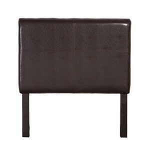 Homepop Home Decor | Upholstered Twin Headboard | Youth Faux Leather Headboard for Twin Bed, Brown