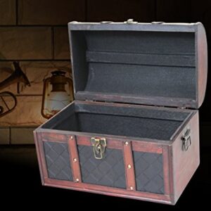 Vintiquewise(TM Wooden Leather Treasure Chest