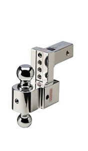 fastway flash stbm dt-stbm6400 adjustable silent tow ball mount with 4 inch drop, 2 inch shank, and chrome plated balls