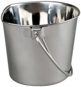 advance pet product heavy stainless steel flat bucket, 1 quart flat
