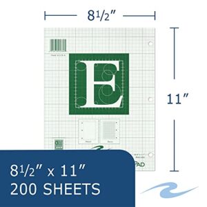 ROARING SPRING 5x5 Grid Engineering Pad (Green, Enclosed Grid (200 Sheets))