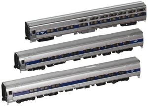 kato usa model train products amfleet and viewliner intercity express phase vi bookcase set, 3-unit set