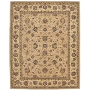 nourison 2000 persian camel 7'9" x 9'9" area-rug, easy-cleaning, non shedding, bed room, living room, dining room, kitchen (8x10)