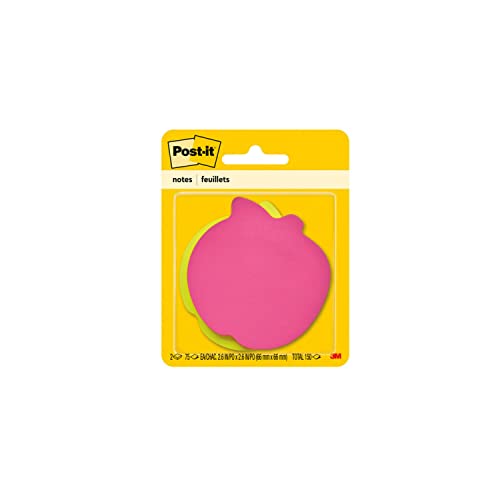 Post-it Super Sticky Notes, 3x3 in, 2X the Sticking Power, Apple Shape (7350-APL)