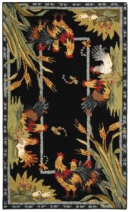 safavieh chelsea collection accent rug - 2'9" x 4'9", black, hand-hooked french country wool, ideal for high traffic areas in entryway, living room, bedroom (hk56b)