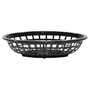 tablecraft 1071bk black 7-3/4" oval side order basket - dozen