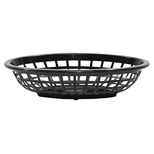 TableCraft 1071BK Black 7-3/4" Oval Side Order Basket - Dozen