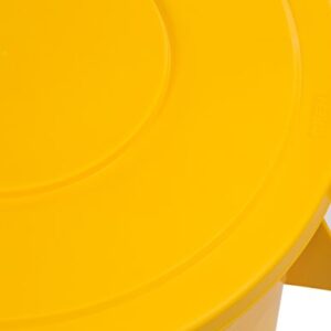 Carlisle FoodService Products 34103304 Bronco Polyethylene Round Lid, 24" Diameter x 2.13" Height, Yellow, for 32 Gallon Trash Containers