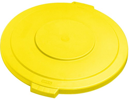 Carlisle FoodService Products 34103304 Bronco Polyethylene Round Lid, 24" Diameter x 2.13" Height, Yellow, for 32 Gallon Trash Containers