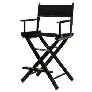 casual home 24" director's chair black frame-with black canvas, counter height