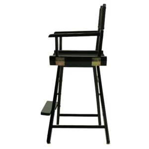 Casual Home 24" Director's Chair Black Frame-with Black Canvas, Counter Height