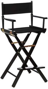casual home director's chair ,black frame/black canvas,30" - bar height