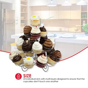 Home Basics 23 Cupcake or Muffin Centerpiece Holder Stand, 3 Tier