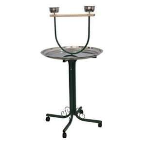 a&e cage 28" t-stand with casters & stainless steel dishes metal