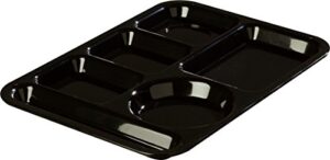 carlisle foodservice products 61403 left-hand 6-compartment abs tray, 10" x 14", black