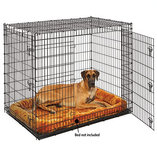 Midwest Homes for Pets SL54DD Ginormus Double Door Dog Crate for XXL for the Largest Dogs Breeds, Great Dane, Mastiff, St. Bernard, Black