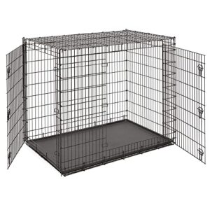 Midwest Homes for Pets SL54DD Ginormus Double Door Dog Crate for XXL for the Largest Dogs Breeds, Great Dane, Mastiff, St. Bernard, Black