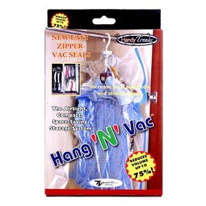 hang 'n' vac vacuum hanging storage bag by handy trends