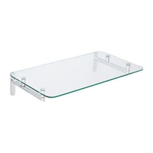 ginger 0240-24/pc sine 24" tempered glass hotel shelf rack, polished chrome