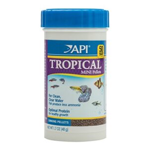 api tropical mini pellets mini sinking pellets fish food 1.7-ounce container