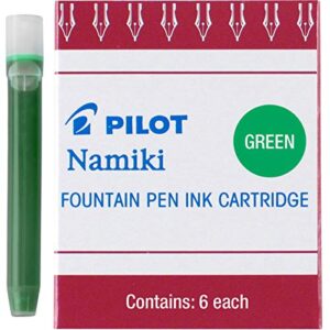 pilot namiki ic50 fountain pen ink cartridges, green, 6-pack (69003)