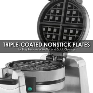 Waring Commercial WW200 Waffle Iron, 18x11x12, Silver