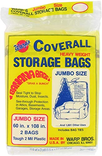 Warp's Storage Bags Banana Bags, Jumbo 60 x 108 in., 6 ct (3/2s)