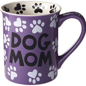 Enesco Our Name is Mud “Dog Mom, 16 oz. Stoneware Mug, 1 Count (Pack of 1), Multi Color