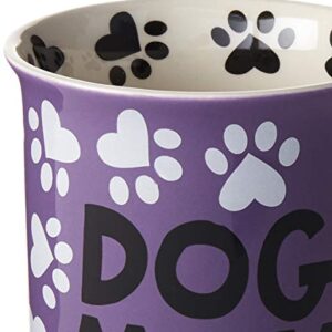 Enesco Our Name is Mud “Dog Mom, 16 oz. Stoneware Mug, 1 Count (Pack of 1), Multi Color